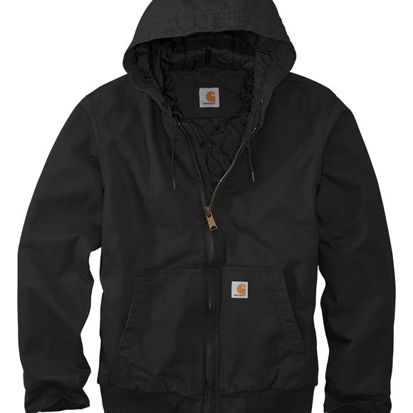 (NWT) Carhartt Mens Washed Duck Active Zip Up Jacket Black - Picture 1 of 7